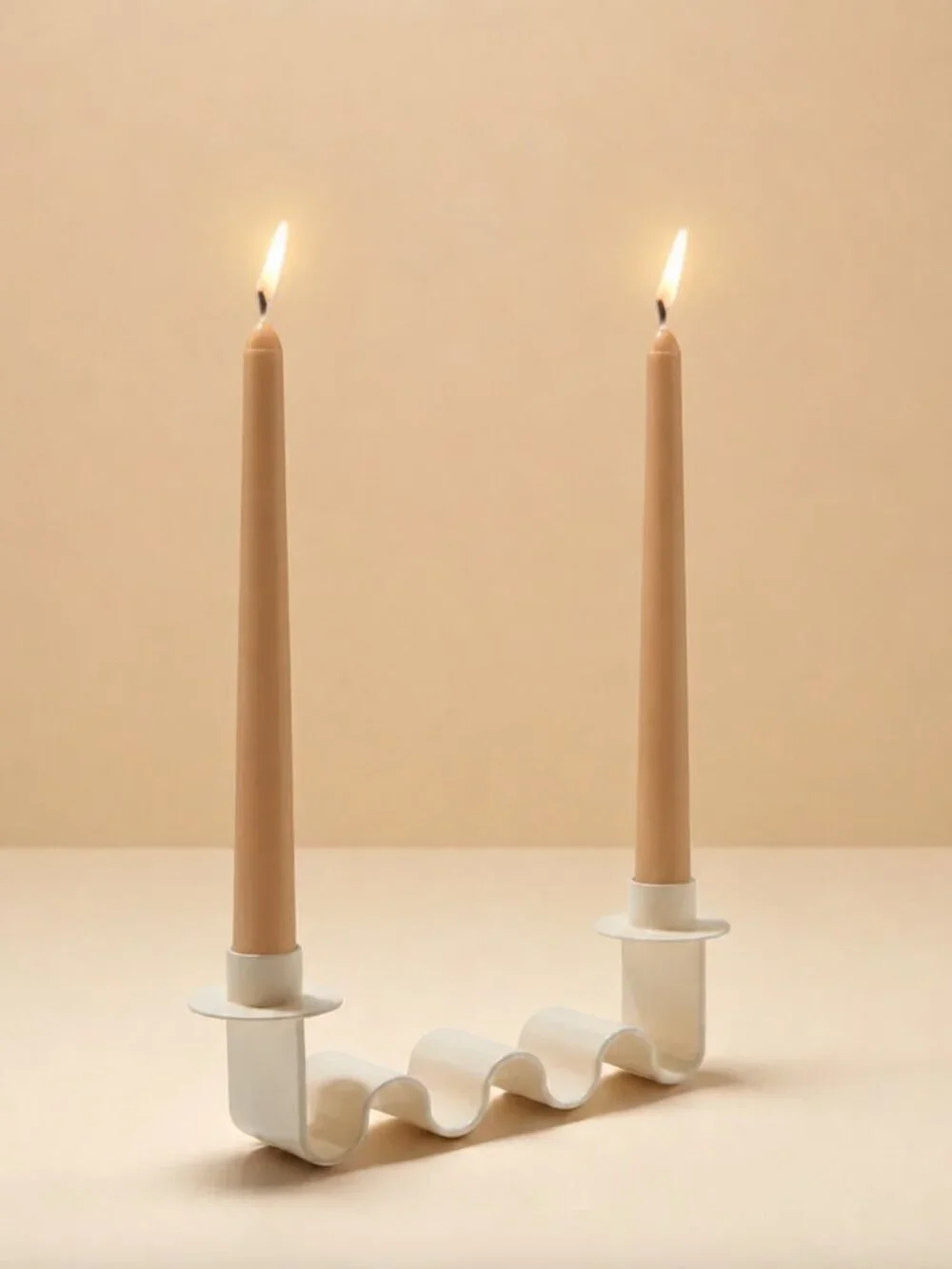 Minimalist Wavy Metal Candle Holders